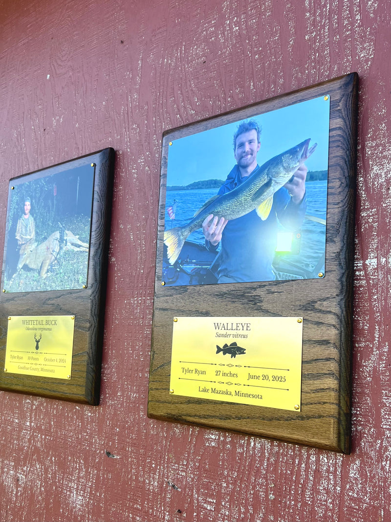 Plaques on barn wall